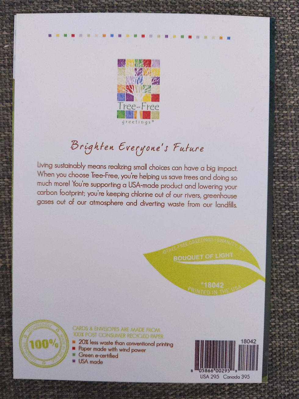 Thumbnail: Bouquet of Light Lotus Greeting Card Tree-Free Paper Words Inside E-Certified