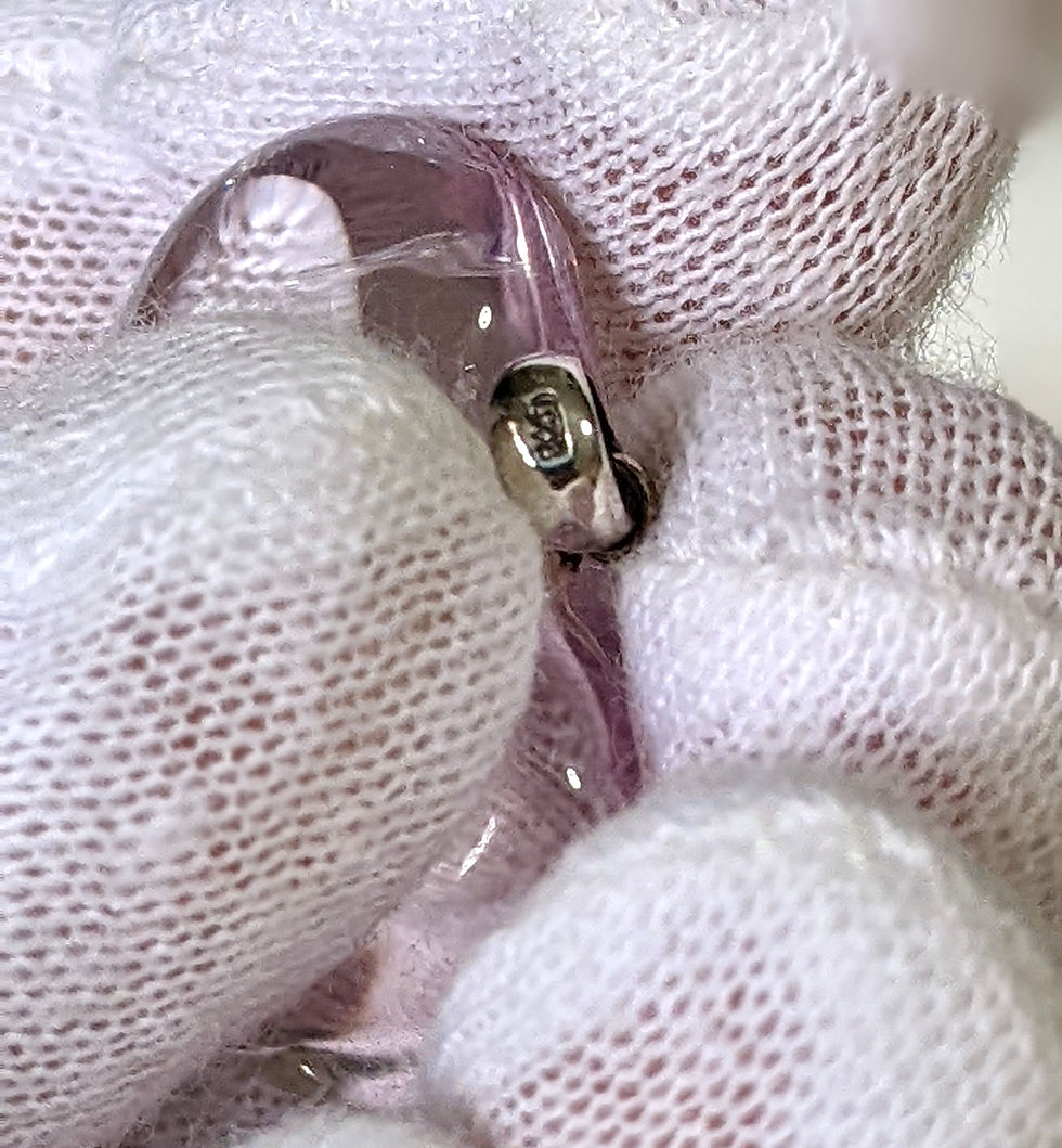 Thumbnail: Clear Subtle Pink Aura Quartz Heart Crystal Pendant 925 Sterling Silver Bail
