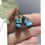 Thumbnail: Genuine Turquoise Earrings Hand-Cut Irregular Beads Bronze Tone Hooks AUS Made
