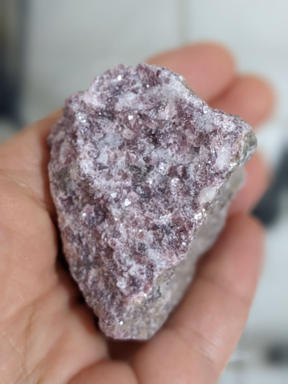 Thumbnail: Diopside and Lepidolite Natural Rough Rock Pair 95-109g 45mm Each