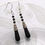 Thumbnail: Jet Black Earrings Glass Bead Dragons Tear Silver Tone 45mm Handmade Australian