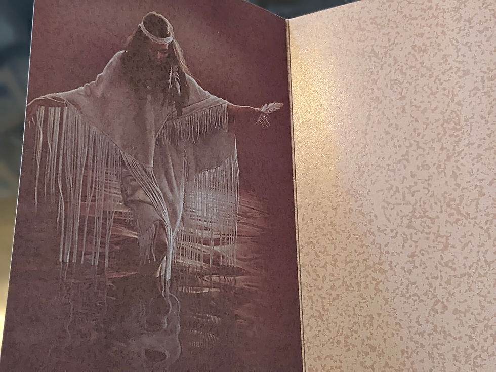 Thumbnail: Golden Reflections Tree Free Greeting Card Native Amercian Theme Blank Inside