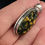 Thumbnail: Ocean Jasper Pendant 925 Sterling Silver Olive Green Mustard Yellow Oval 7.6g