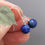 Thumbnail: Natural Lapis Lazuli Earrings 8mm Round Crystal Gem Silver Tone Hooks AUS Made