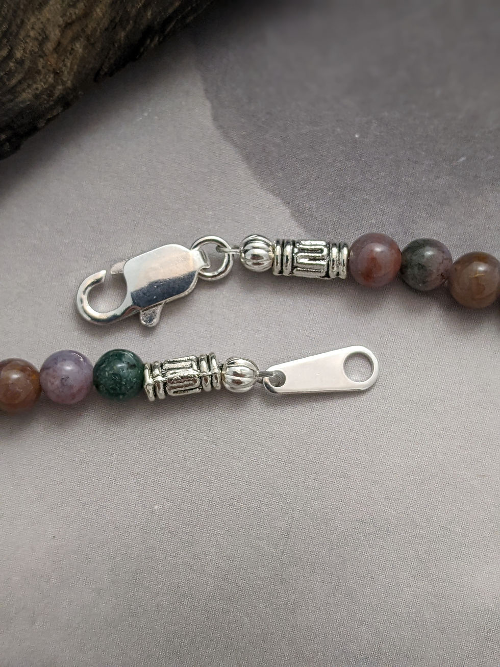 Thumbnail: Fancy Jasper Minimalist Necklace 4mm Earthy Tones Single Strand Australia Made