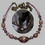 Thumbnail: Amethyst Vintage Glass Handmade Necklace Mixed Beads Bronze Tone Metal Chain