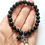 Thumbnail: Black Tourmaline Stretch Bracelet 8mm Bead Star Charm Dangle Top Grade Gemstone