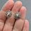 Thumbnail: Tree in Circle Stud Earrings 925 Sterling Silver Filigree Style 13mm Round
