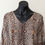 Thumbnail: Oversized Short Kaftan Tunic Rayon Brown Tribal Woodgrain Fit Size 10 to 26
