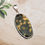 Thumbnail: Ocean Jasper Pendant 925 Sterling Silver Olive Green Mustard Yellow Oval 7.6g