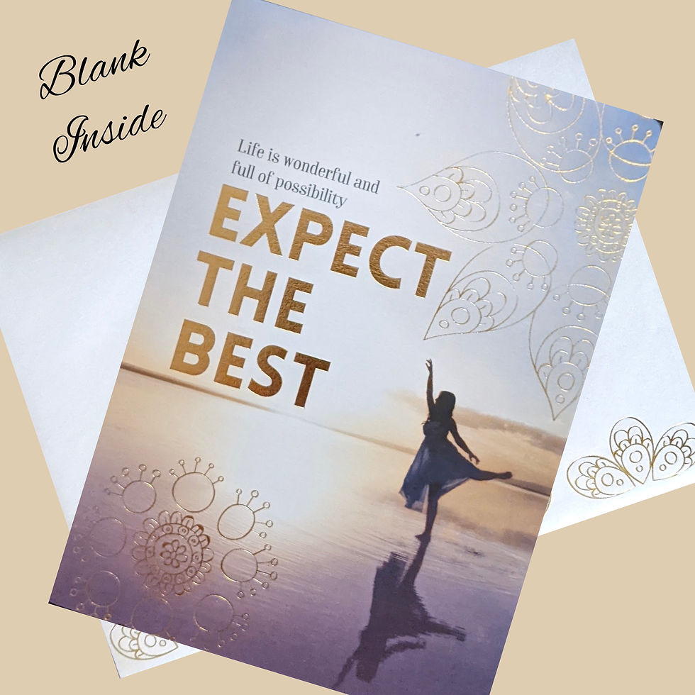 Thumbnail: Expect the Best Affirmations Uplifting Greeting Card Gold Foil Blank Inside