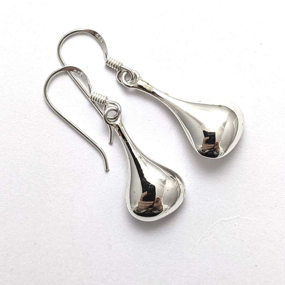 Thumbnail: Teardrop Lightweight 925 Sterling Silver Earrings High Polish