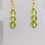 Thumbnail: Dainty Natural Peridot Earrings Handmade in Australia 4mm Beads Gold Plate Hooks