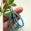 Thumbnail: Turquoiose Seedbead Earrings Double Teardrop Loops Silver Tone Lightweight