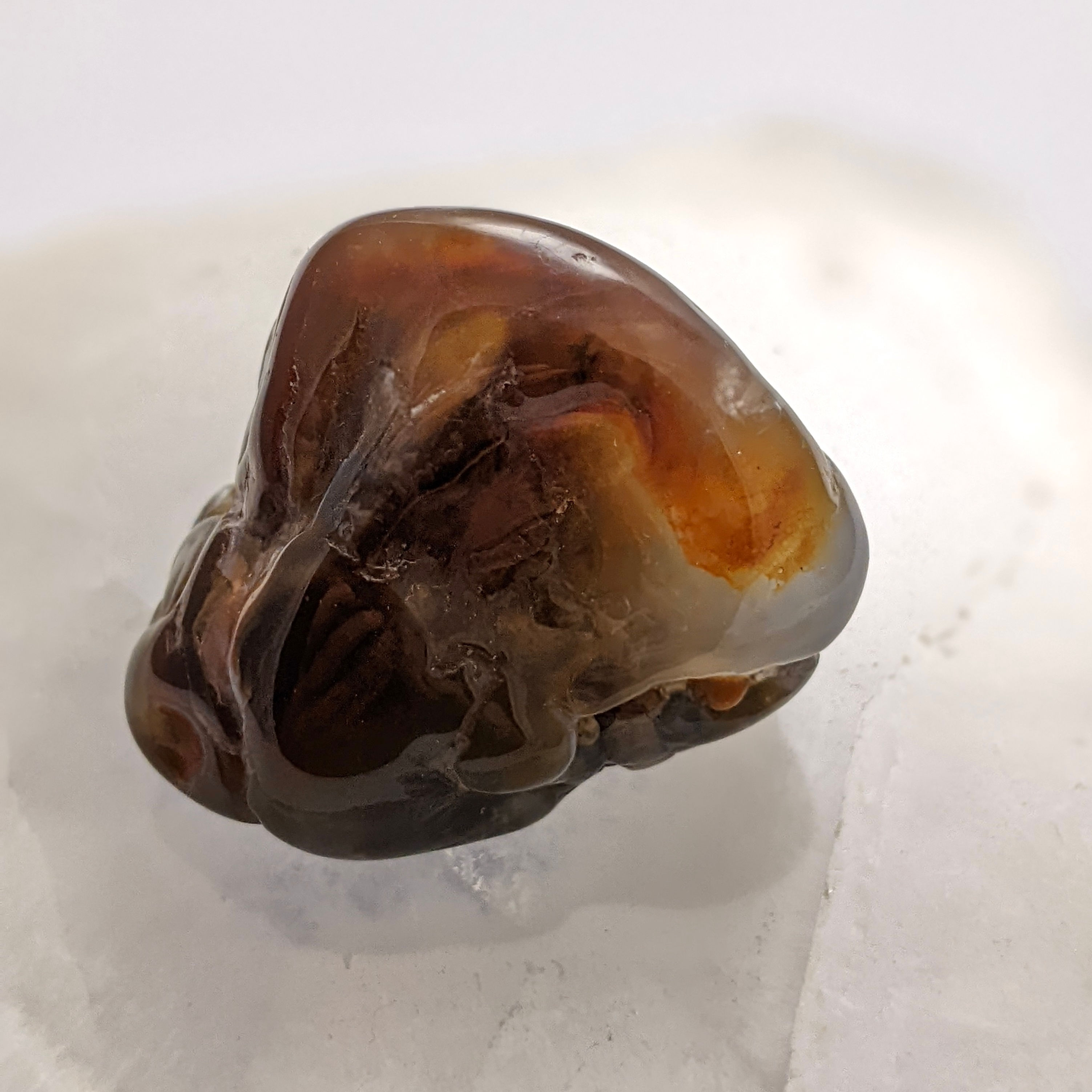 Natural Fire Agate Polished Crystal Mineral Specimen 21.9g | Protective Shield