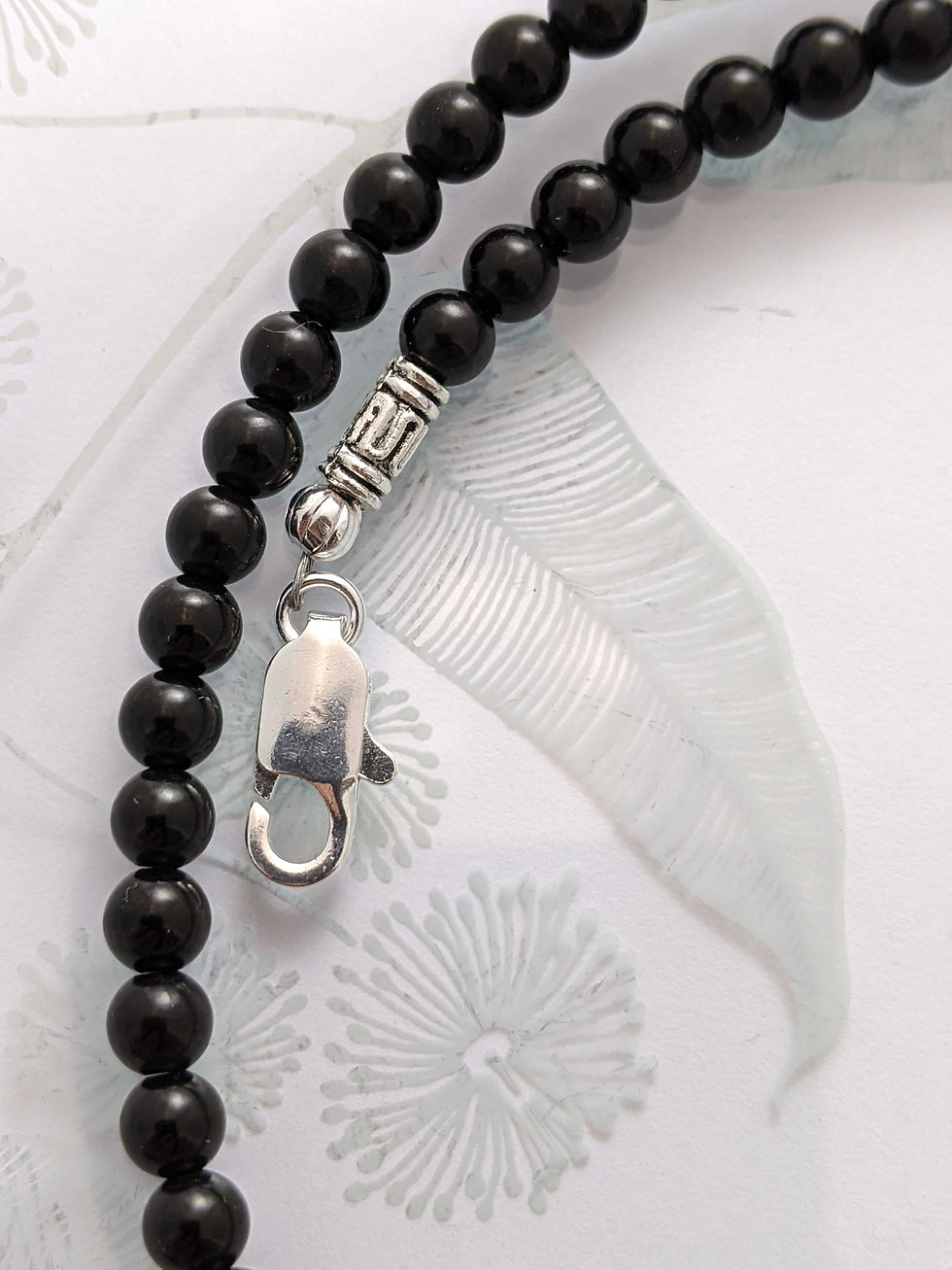 Thumbnail: Genuine Jet Minimalist Necklace 4mm Black A Grade Beads Single Strand AUS Made