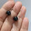 Thumbnail: Black Tourmaline Earrings Small Round Gem Sterling Silver Hooks Australiq