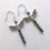 Thumbnail: Dragonfly Earrings Small Iris Green Beads Wings Silver Tone Wings Hooks AUS Made