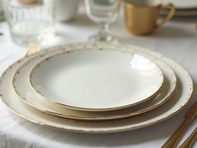 Luxury Table Settings with Crystal Clear Charger Plates