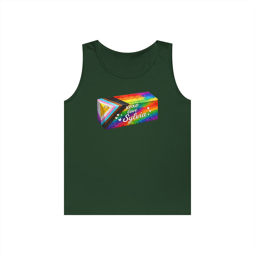 Thumbnail: Rainbow Pride Soap Tank Top — 'Love Sylvia' Colorful LGBTQ+ Graphic Tank