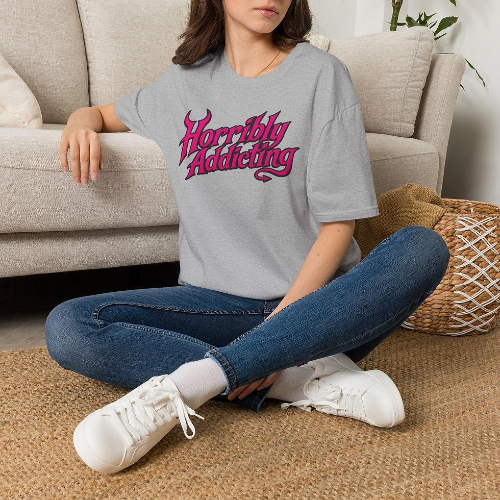 Thumbnail: T-Shirt — "Horribly Addicting" Retro Script Graphic Tee