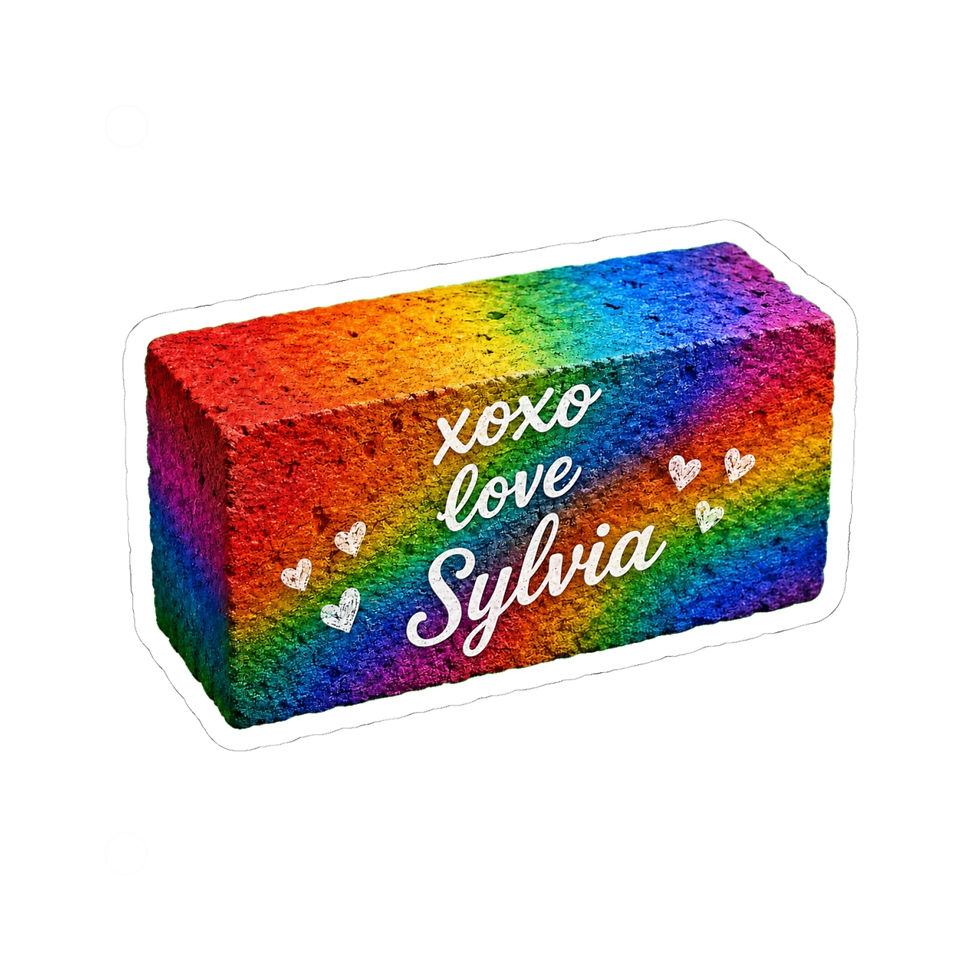 Thumbnail: xoxo sylvia rainbow brick Sticker — “xoxo love Sylvia” Kiss-Cut Decal