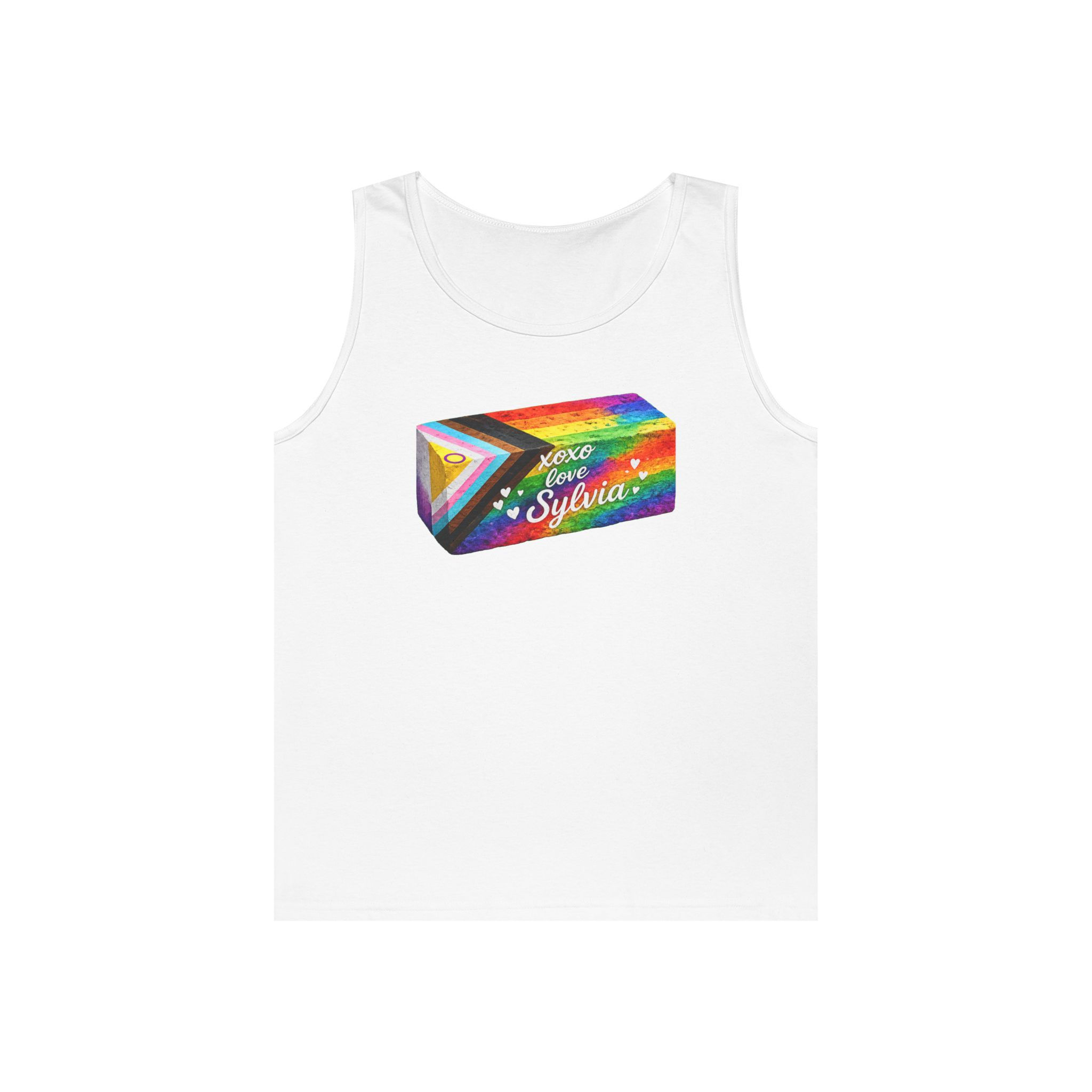 Rainbow Pride Soap Tank Top — 'Love Sylvia' Colorful LGBTQ+ Graphic Tank