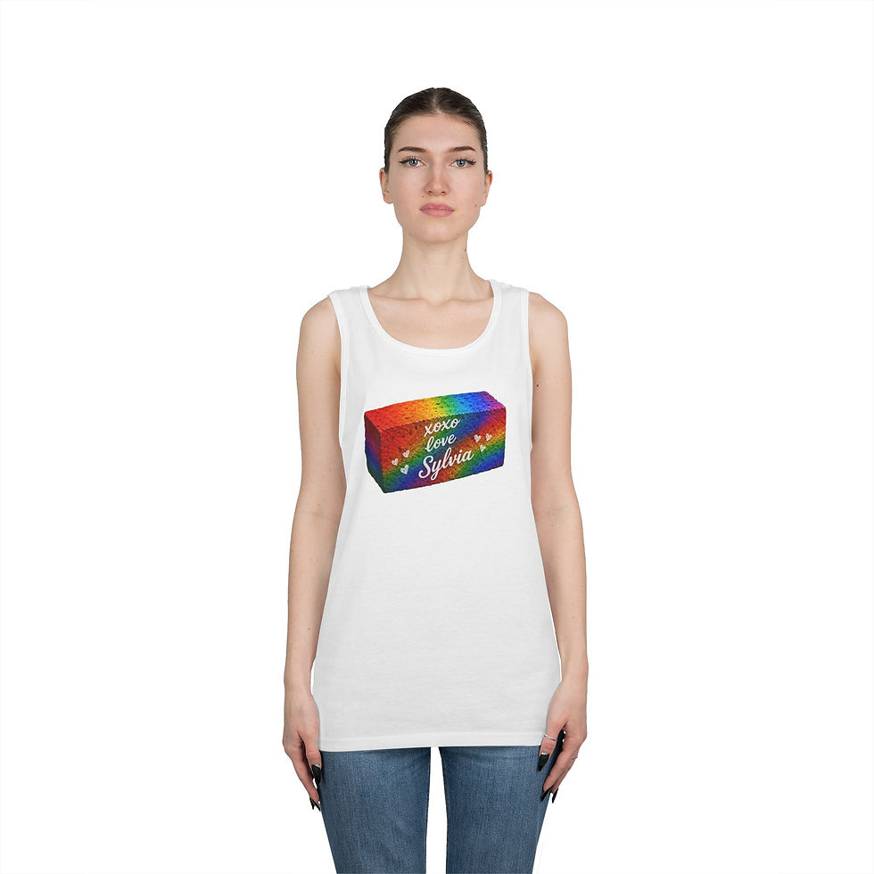 Thumbnail: Rainbow Brick "xoxo Love Sylvia" Tank Top — Pride Graphic Tank