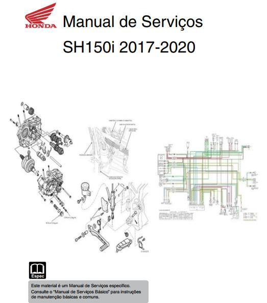 Manual de Serviço Honda SH 150i 2017-2020 - PDF
