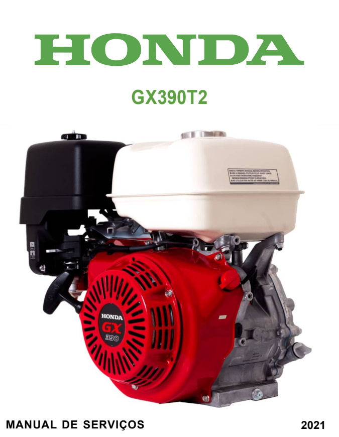 Capa do manual de serviço Honda GX390T2 2021 em PDF