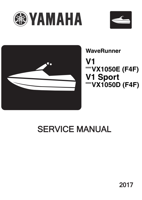 Manual de Serviço Yamaha Jet Ski V1 / V1 Sport 1050 2017 - PDF (Inglês)