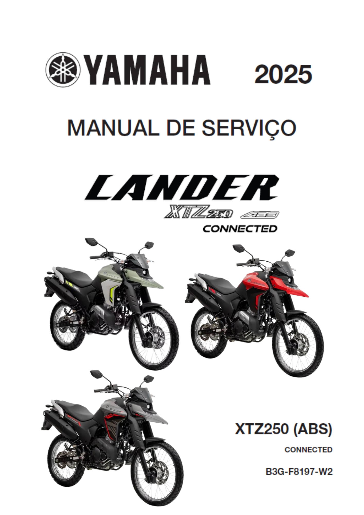 Manual de Serviço Yamaha XTZ 250 LANDER ABS CONNECTED 2025 - PDF