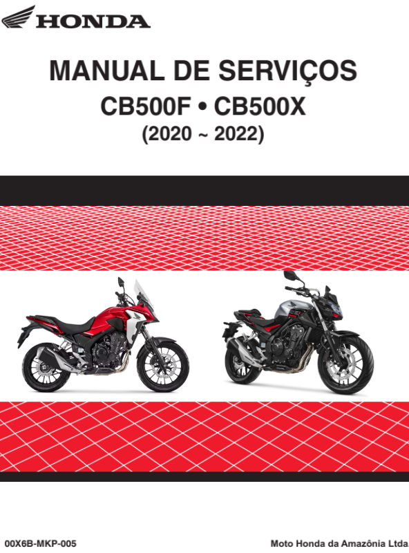 Manual de Serviços Honda CB500X-CB500F 2020-2022