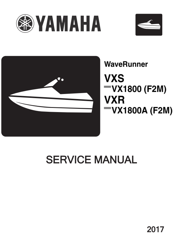 Manual de Serviço Yamaha Jet Ski VXS / VXR 1800 2017 - PDF (Inglês)