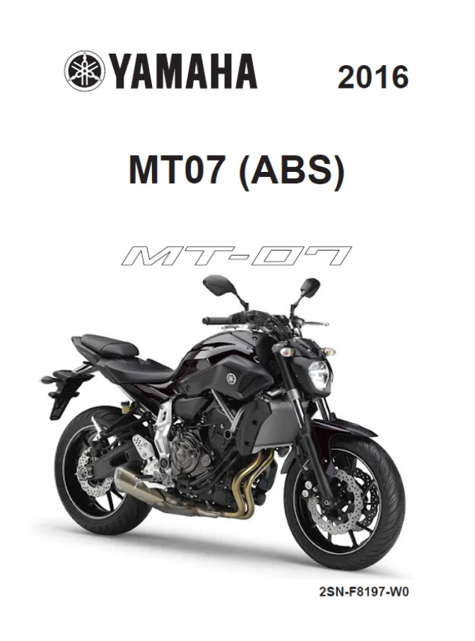 Manual de Serviço Yamaha MT07 ABS 2016