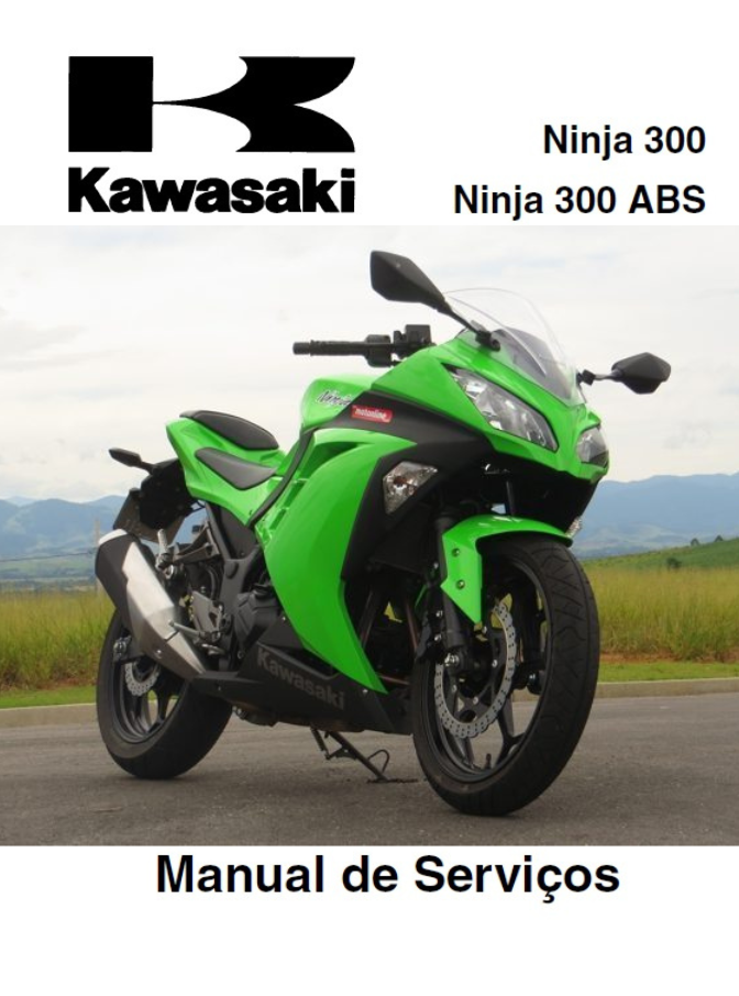 Capa do manual de serviço Kawasaki Ninja 300 ABS 2012 em PDF