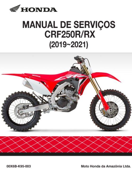 Manual de Serviço Honda CRF 250R-RX 2019-2021 - PDF