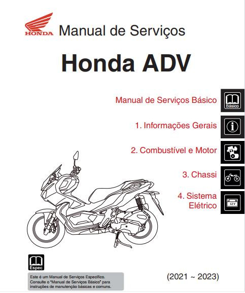 Manual de Serviço Honda ADV 150 2021 - 2023 - PDF