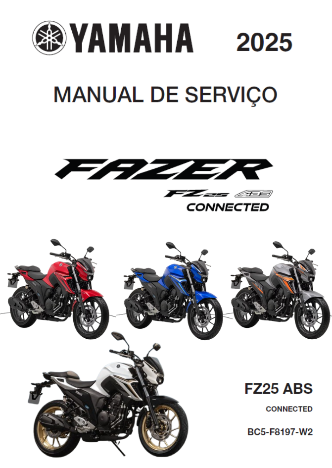 Manual de Serviço Yamaha FZ25 FAZER 250 ABS CONNECTED 2025