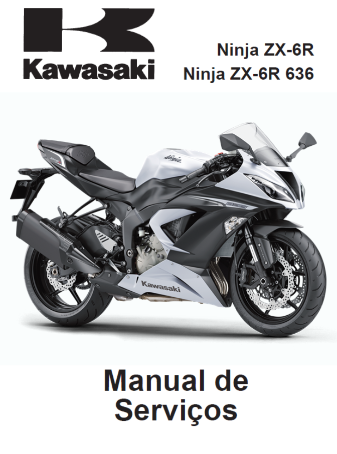 Capa do manual de serviço Kawasaki Ninja ZX 6R 636 2013 em PDF