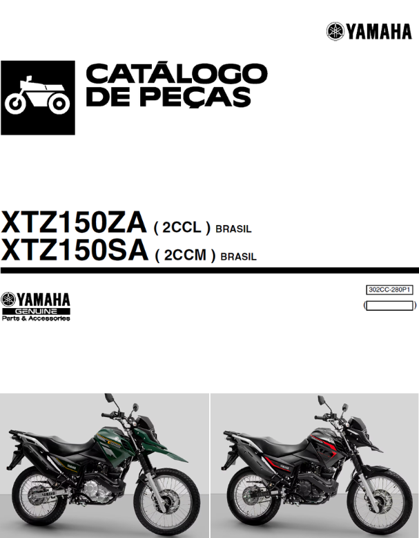 Catálogo de Peças Yamaha XTZ 150 Crosser Z/S ABS 2025 - PDF