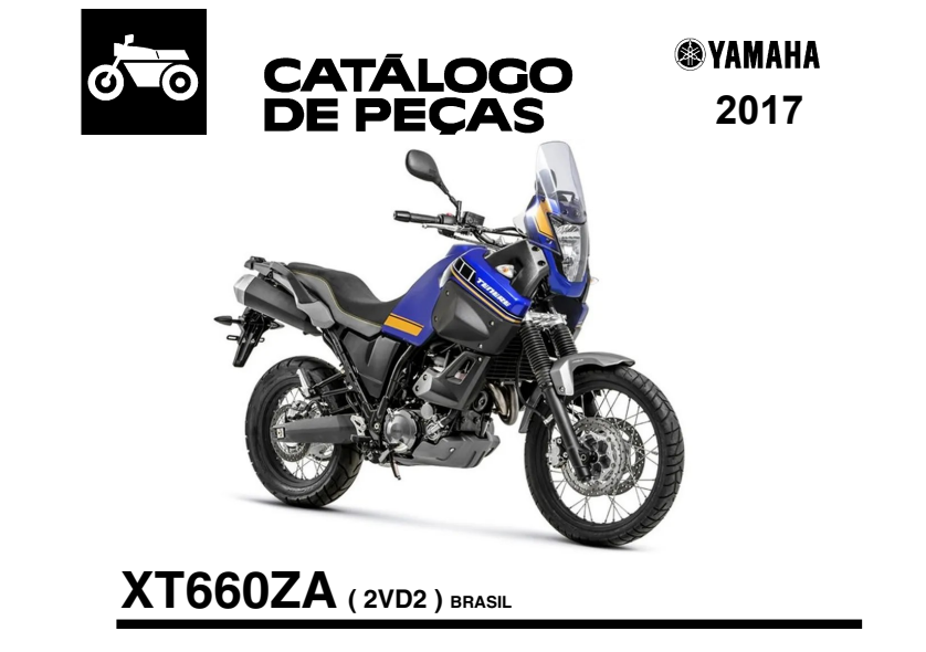 Catálogo de Peças Yamaha XT660ZA Ténéré ABS 2017 - PDF