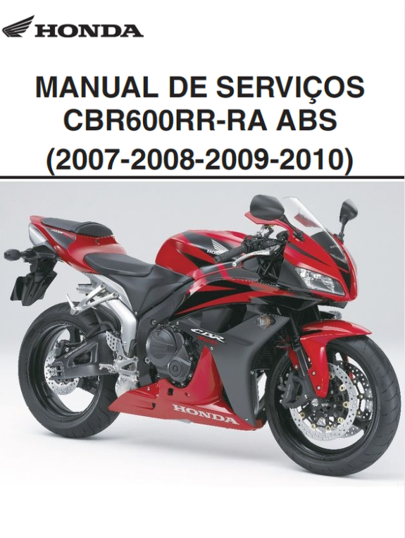 Manual de Serviço Honda CBR 600RR 2007-2010