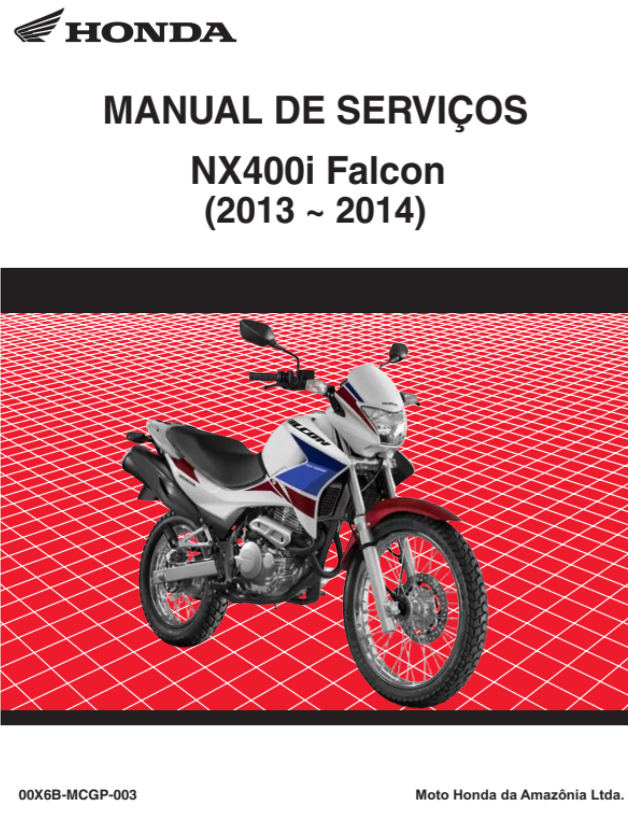 Manual de Serviço Honda NX400i Falcon 2013-2014