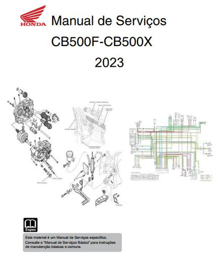 Manual de Serviço Honda CB500F-CB500X (2023) | Manual de Serviços