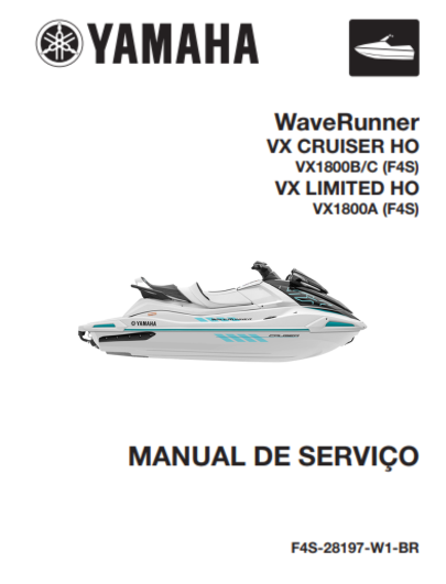 Manual de Serviço Yamaha Jet Ski VX Cruiser HO / VX Limited HO 1800 2022 - PDF