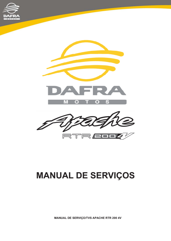 Manual de Serviço Dafra Apache 200 4V 2018 - PDF