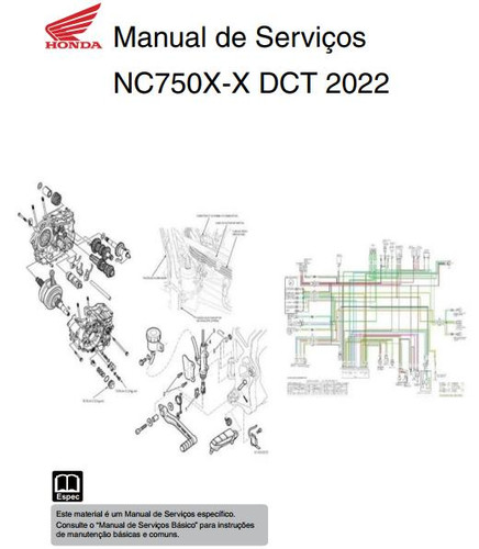 Manual de Serviço Honda NC750X-X DCT 2022 | Manual de Serviços