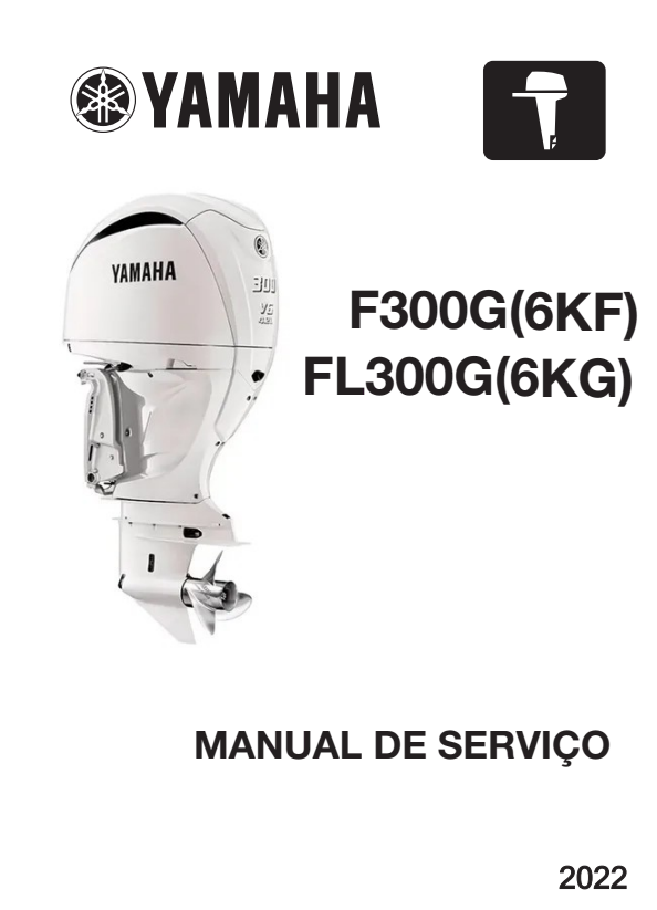 Capa do manual de serviço Yamaha Motor de Popa F300G FL300G 2022 em PDF