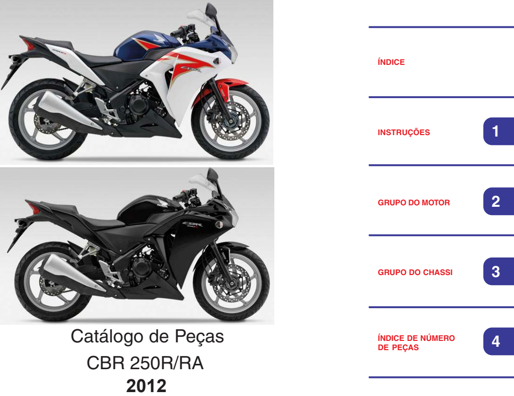 Capa do catálogo de peças Honda CBR 250R-RA 2012 em PDF
